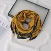 Women's 65" Silk Square Scarf with Magnetic Buckle – Autumn/Winter Print, Fashionable & Versatile Triangle Snood