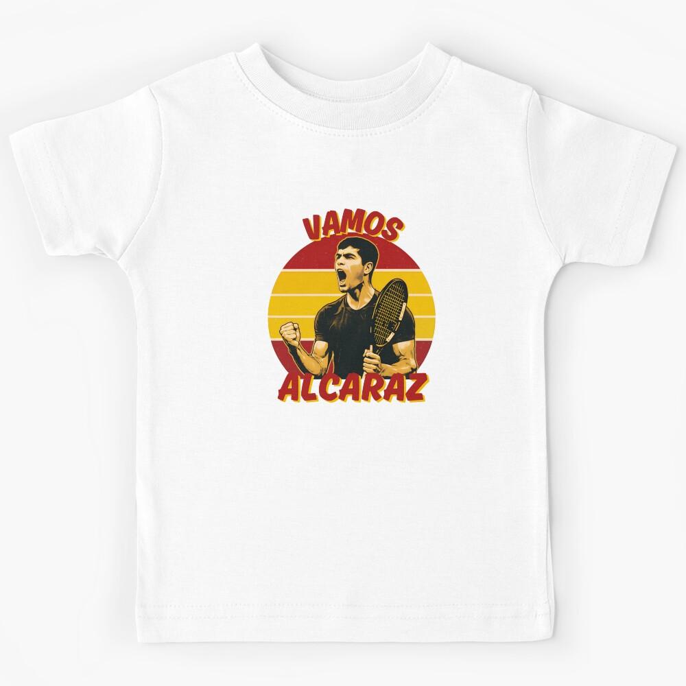 Vamos Alcaraz – Retro Tennis Celebration Design Kids T-Shirt 100