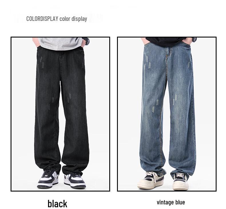 Maoren Men's Tencel Lyocell Casual Straight-Leg Jeans