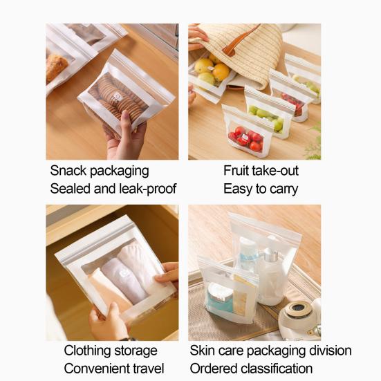 Reusable Freezer Bags Leakproof Resealable Food Storage Bags Stand-Up Sealed Bag for Kitchen Storage Meal Prep Vegetables Snacks