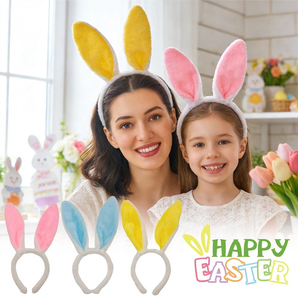 Cute Easter Bunny Ears Headband Women Fluffy Plush Hair Band Girl Rabbit Ear Headpiece Cosplay Costume Accessory For Party Gifts