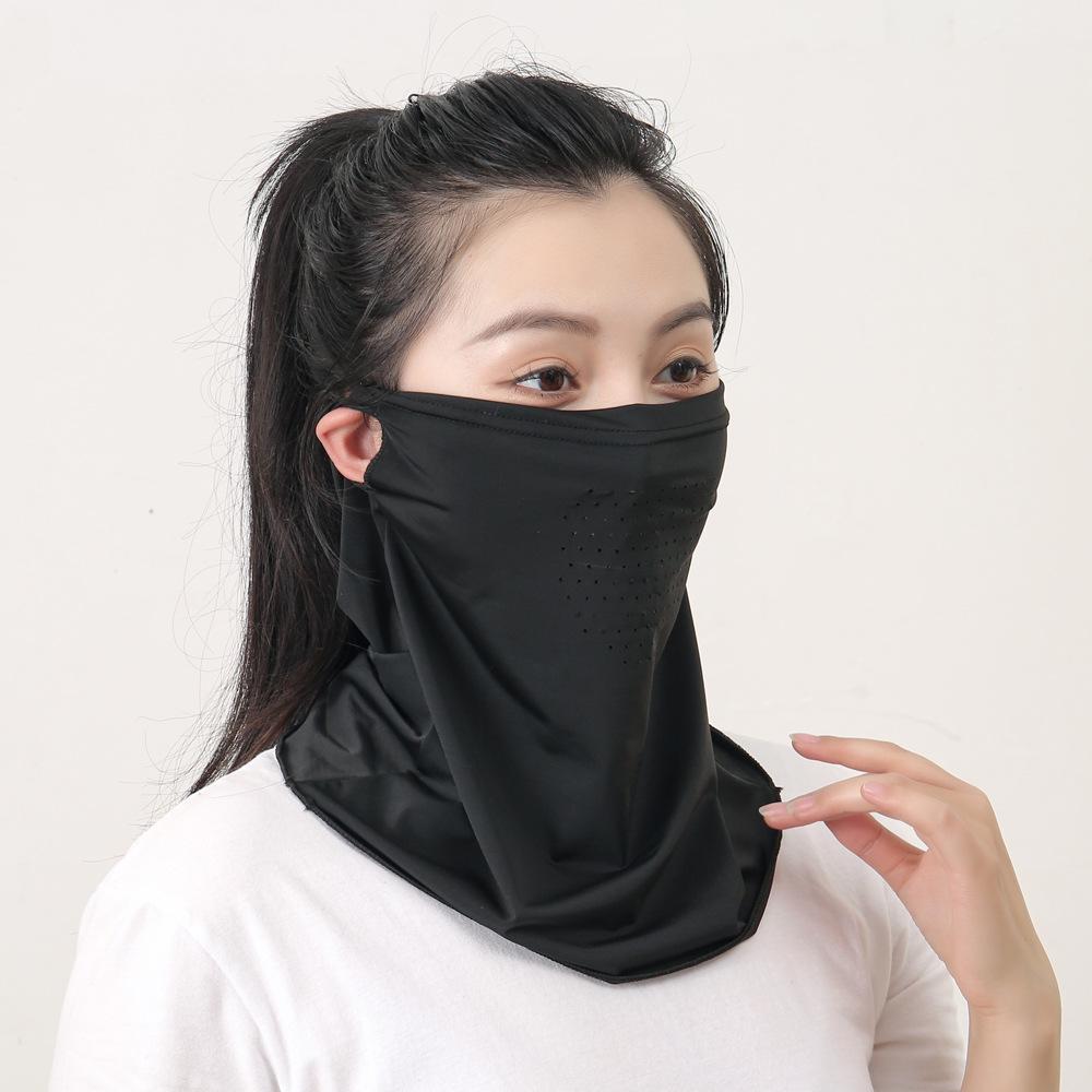 

Ice silk breathable sunscreen mask, men s and women s summer outdoor riding shading neck cover, sunscreen mask, sunscreen veil чорний