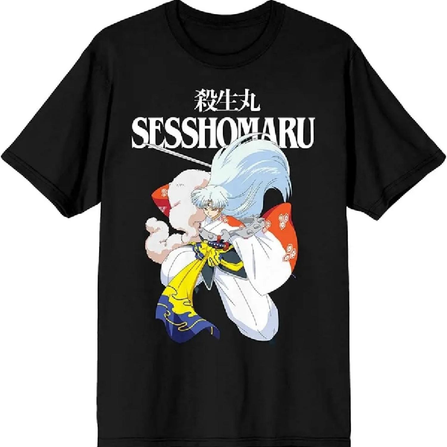 

Inuyasha Manga Series Sesshomaru Character with Kanji Black Graphic Tee XXXXXL чорний