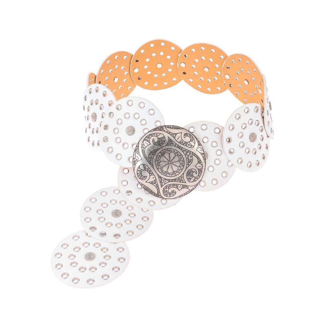 Exaggerated Cowboy Hollow Belt Y2K Wide Disc Belt Cowboy Wide Disc Belt Disc Belt  for Women