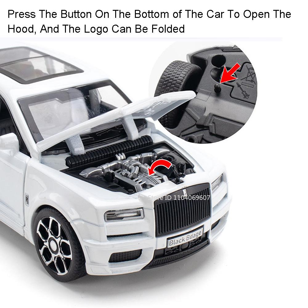 1:32 Scale Rolls Royce Cullinan RV Car Models Alloy Diecast Toys Pull Back 6 Doors Opened Camping Vehicle Toy for Kids Presents