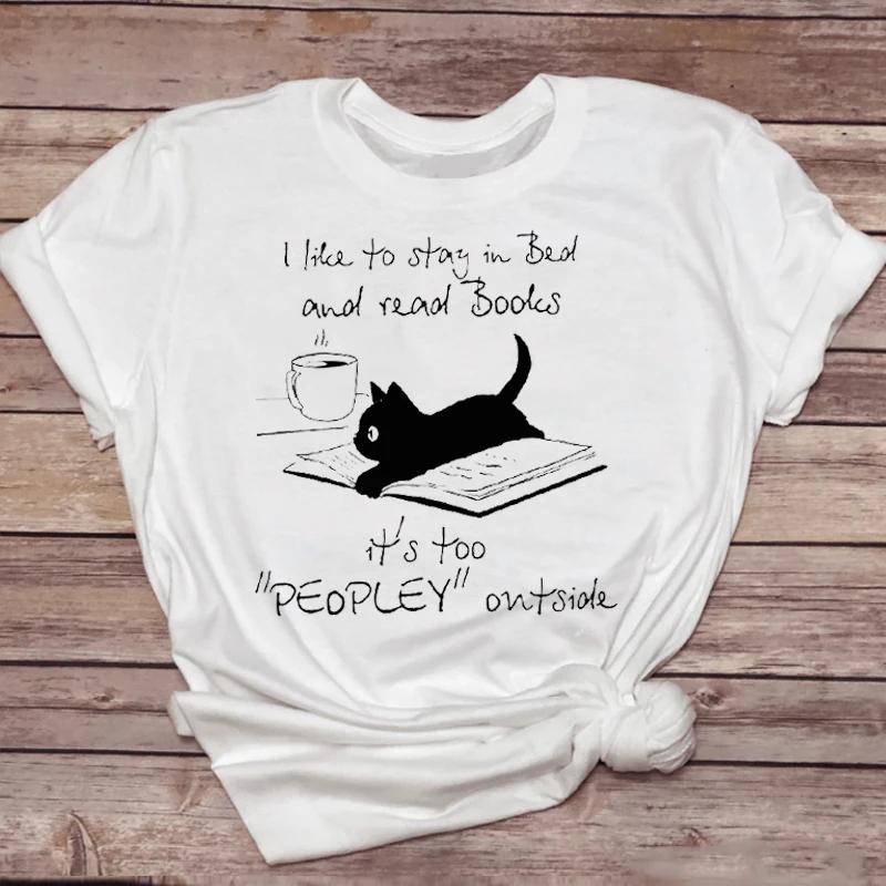 

Женские футболки Кот Смешной Череп Домашнее животное Милый Модный тренд 90-е Животное Топ Женская футболка Сладкий Женский принт Стильная футболка 4XL