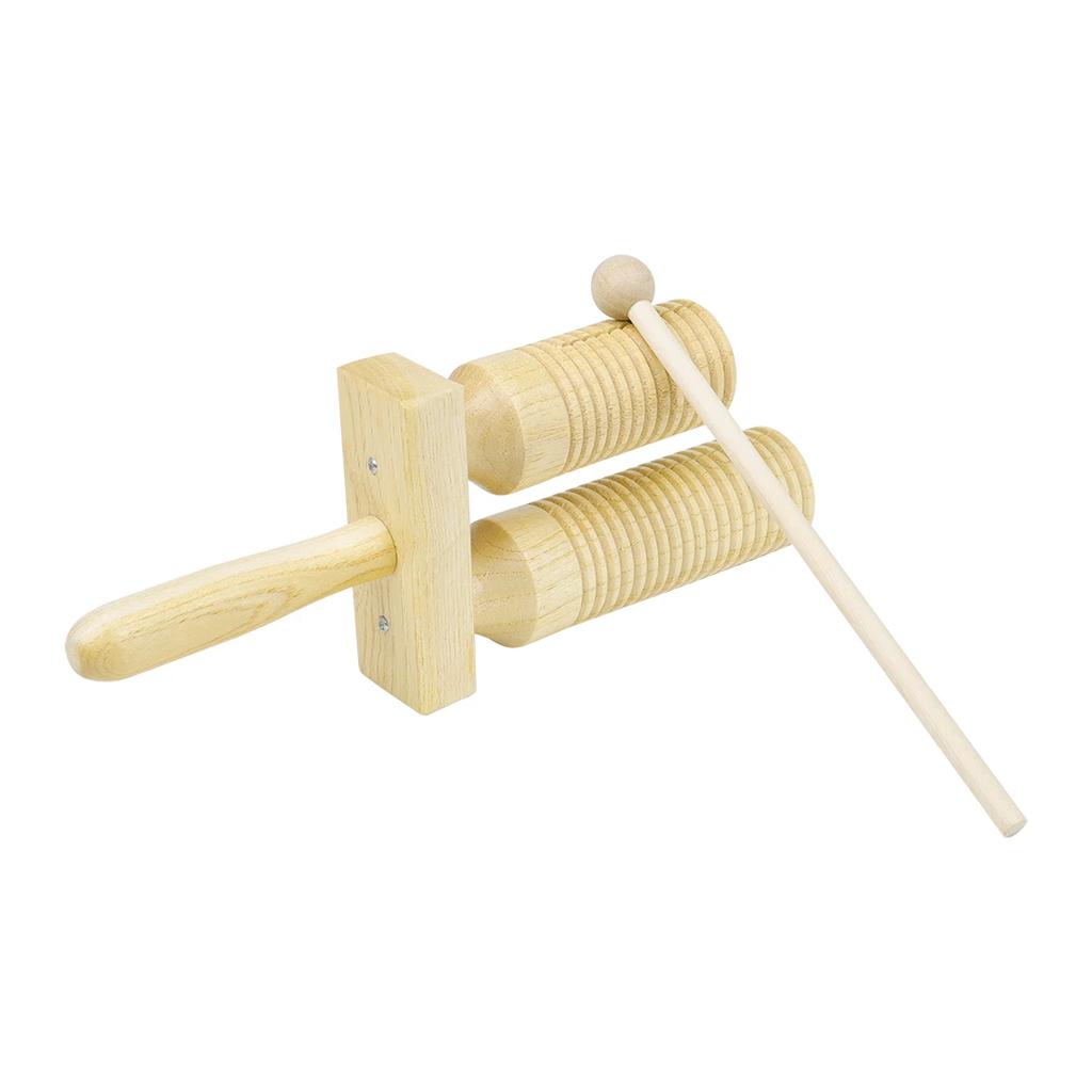 Child Toddlers Music Parts Wooden Environmental Double-Tone Tube Maracas Percussion Musical Instrument Children Gift With Stick