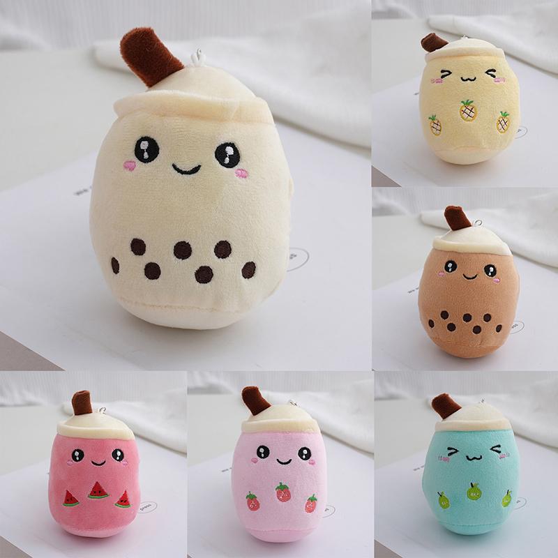 1Pc Bubble Tea Cup Plush Toys Kawaii Fruit Milk Tea Design Kids Stuffed Doll