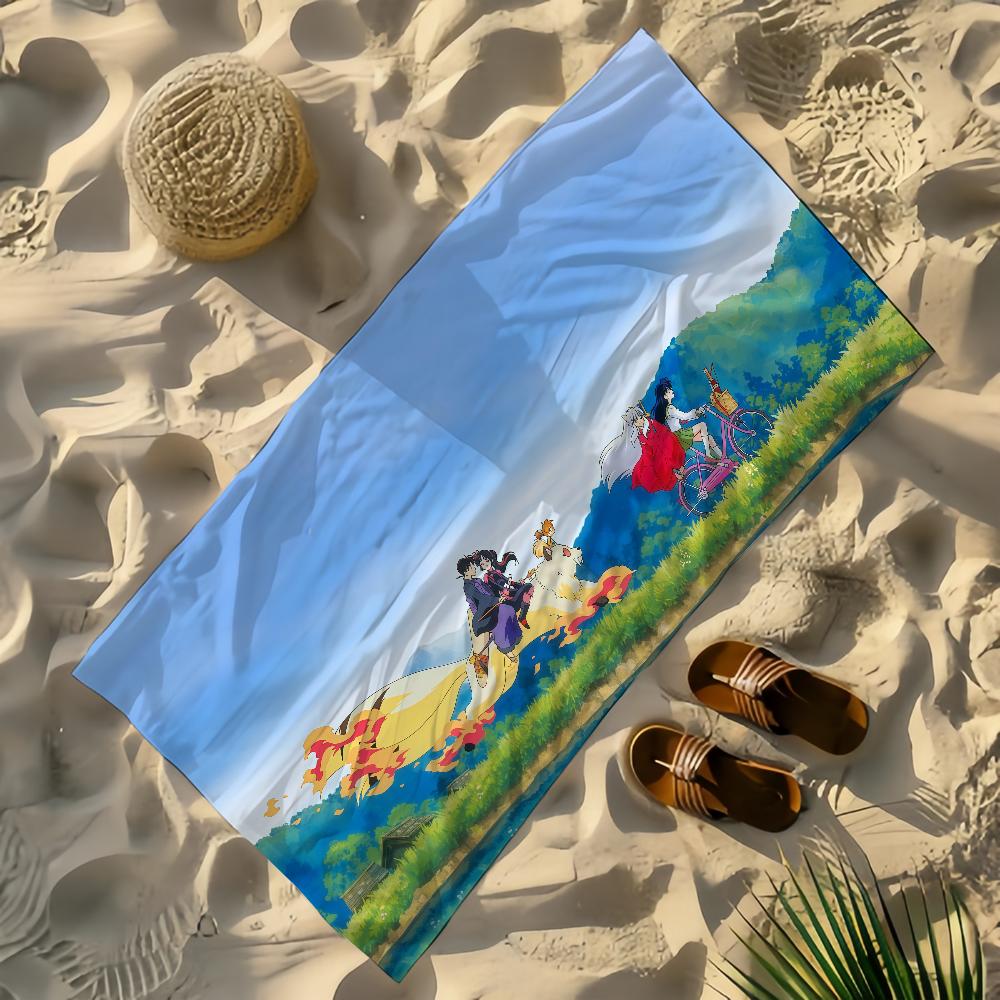 Cartoon I-Inuyashas Towel Yoga Gym Yoga Gym Lightweight Portable for Swimming Beach Travel Sports Accessories Sandproof