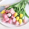 5 Pieces  Artificial Tulip Plants with Soft Pole for Room Dining Table Wedding Party Garden DIY Christmas Anniversary Decor