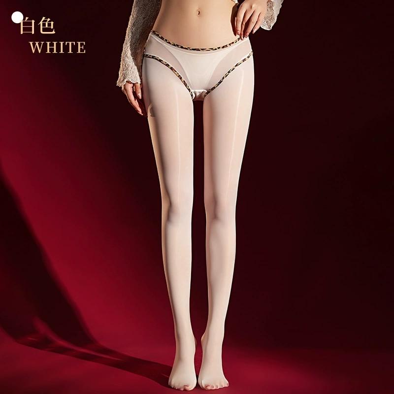 Fashion Rear Decorate Women'S Pantyhose High Elastic Oil Shiny Sheer Tights Sexy Stocking Panties 2 In 1 Woman Pantyhose