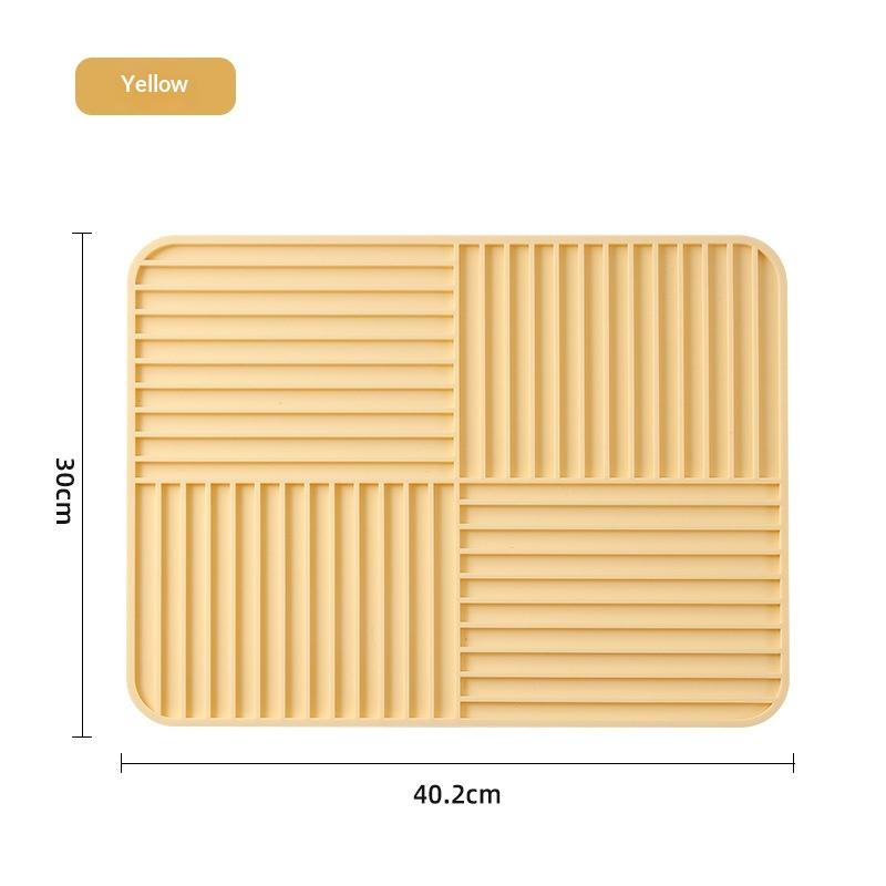 1Pc Foldable Dish Drying Mat Silicone Drain Mat For Kitchen Tableware Non-slip Drying Pad Dish Drain Mat Quick Draining For Home