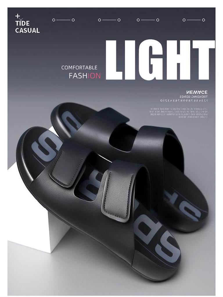 Men's Summer Outdoor Non-Slip One-Strap Casual Sandals with Thick and Soft Shock-Absorbing Sole