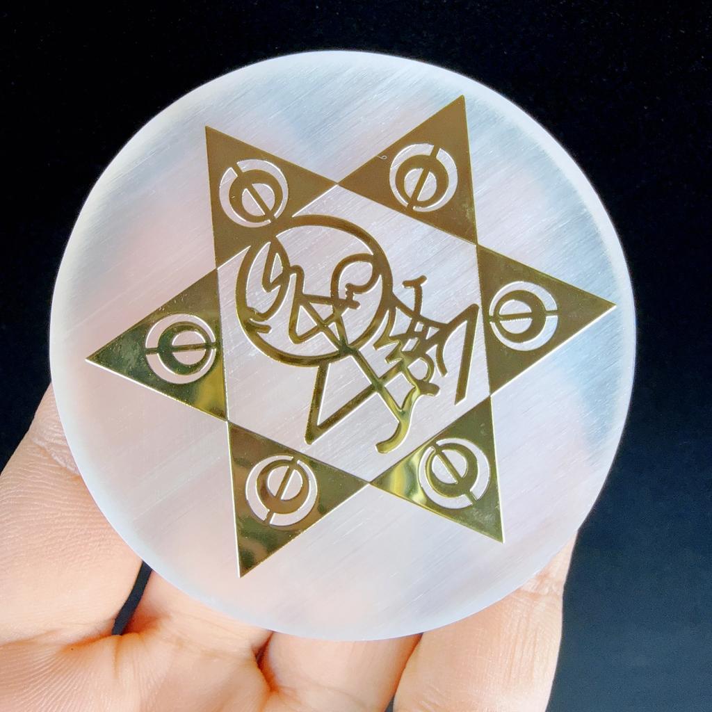 6cm Natural Crystal Selenite Slice Slab White Gypsum, Natural Selenite Stone Crystal Disc, Selenite Charging Plate decoration