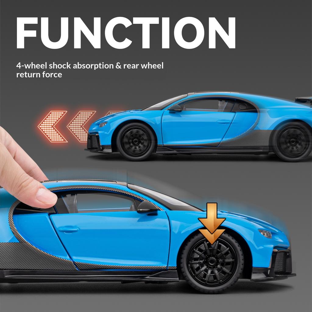 1/24 scale Bugatti Chiron alloy die-cast car model simulation children's toy sports car collection ornaments boy gift