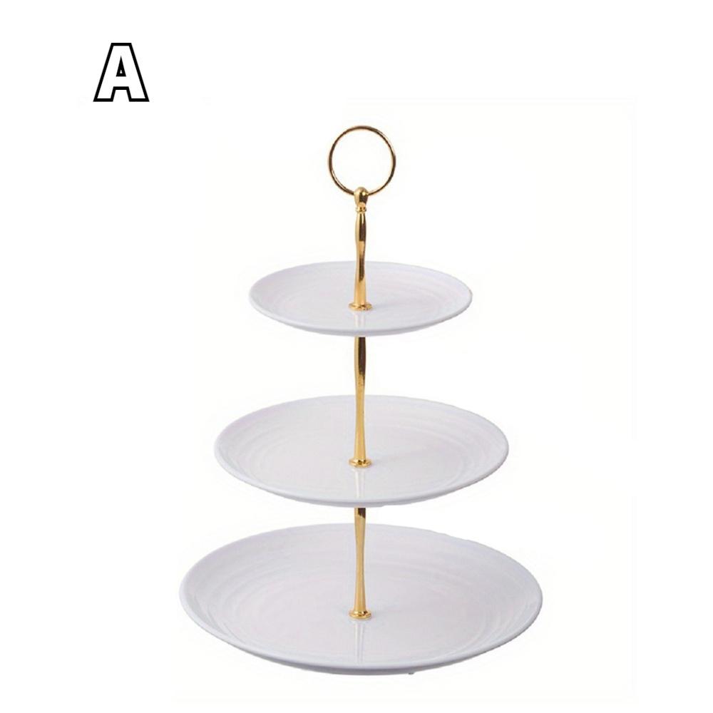3-Tier Cake Stand Fruit Plate Tray Round Cupcake Appetizer Display Cake Dessert Tower Serving Tray Ideal for Weddings Birthdays