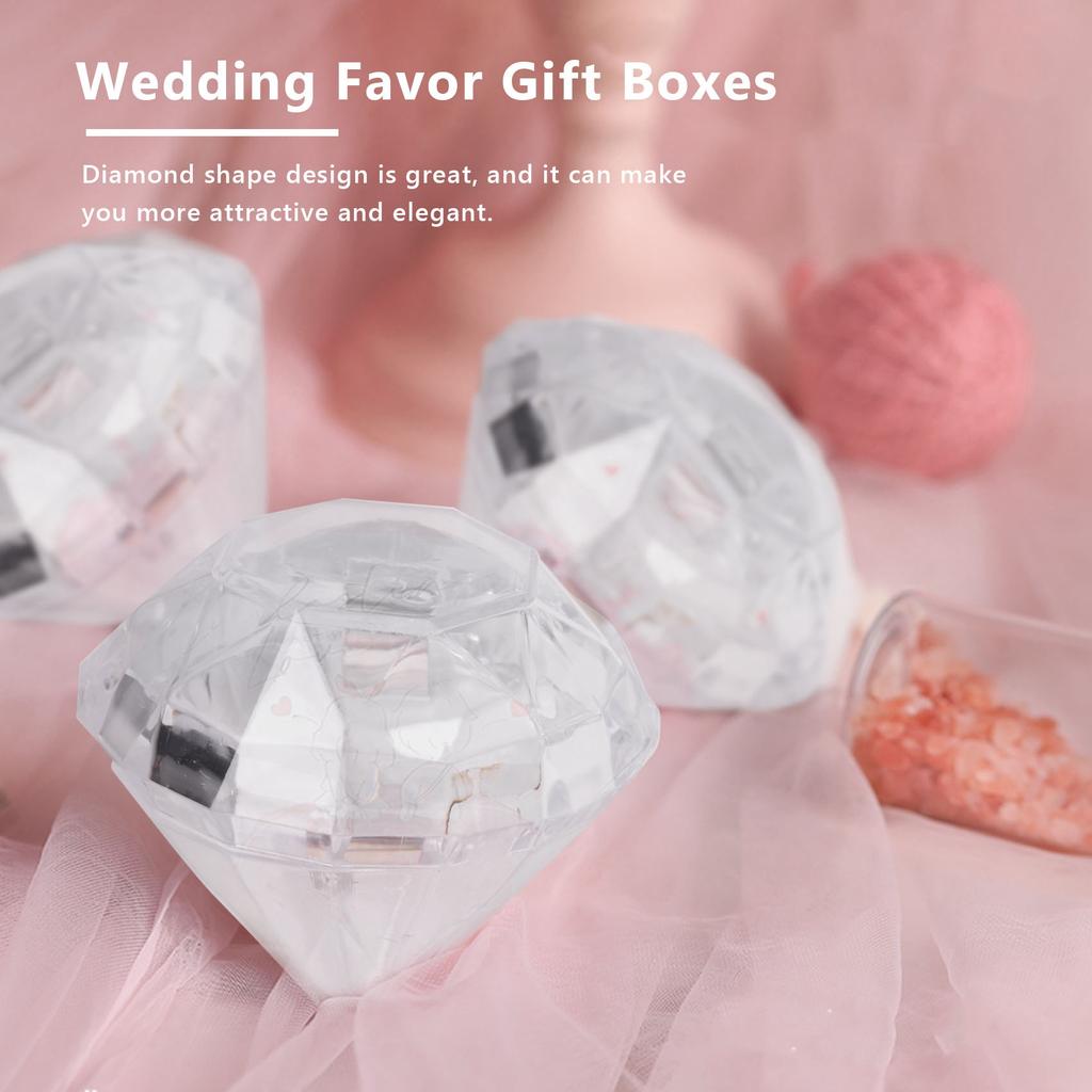 Buono-12 Pezzi Scatola Portaconfetti Trasparente a Forma di Diamante Scatole Bomboniere Matrimonio Scatola Festa Contenitore in Plastica Trasparente Decorazione Casa Regalo
