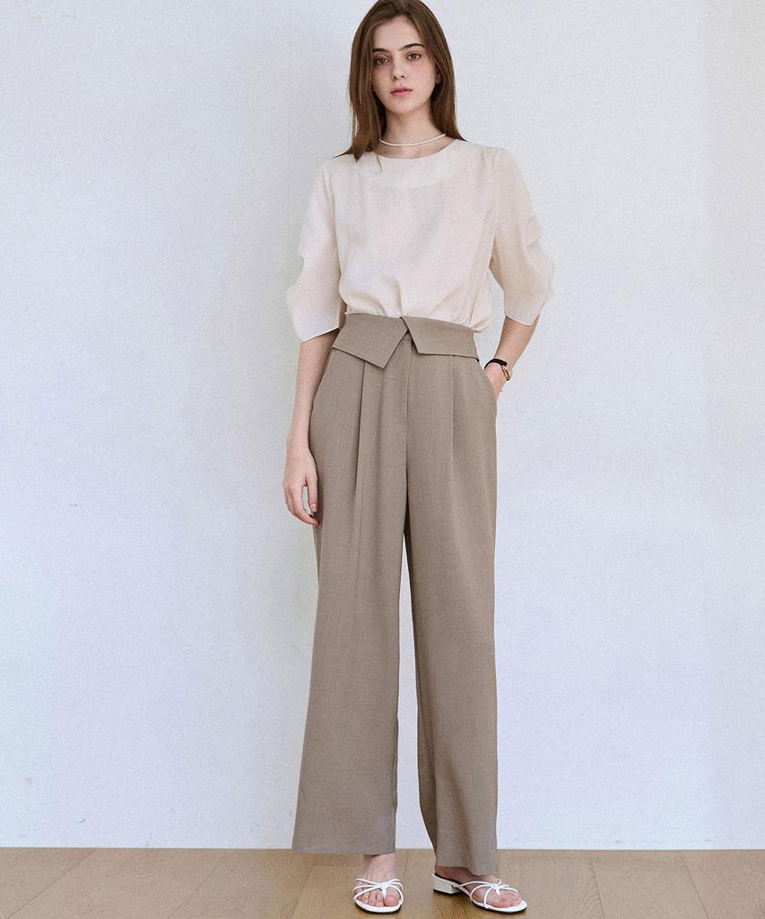 LUSIDA Terre Double-Pleat Wide Slacks_3 Colors