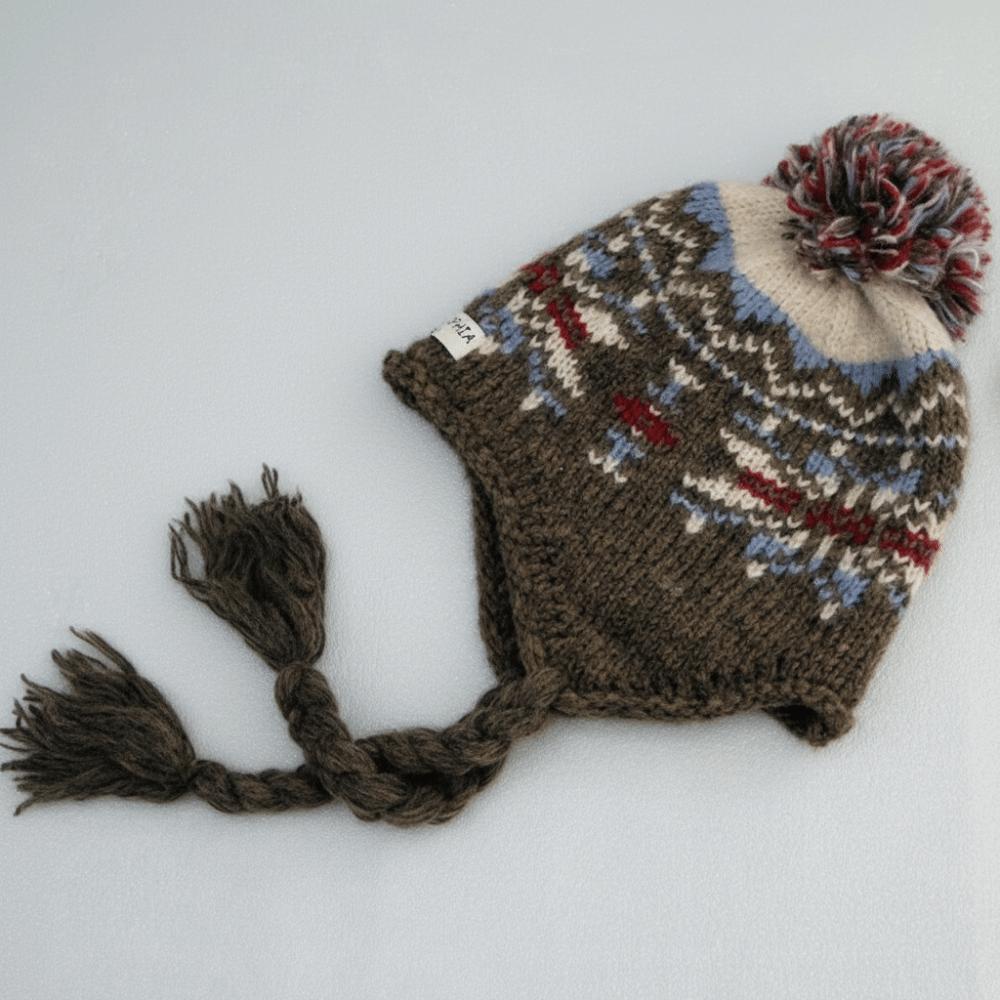 Weave Knitted Beanies Caps Jacquard Women Wool Cap Cute Ear Protection Cap  Women