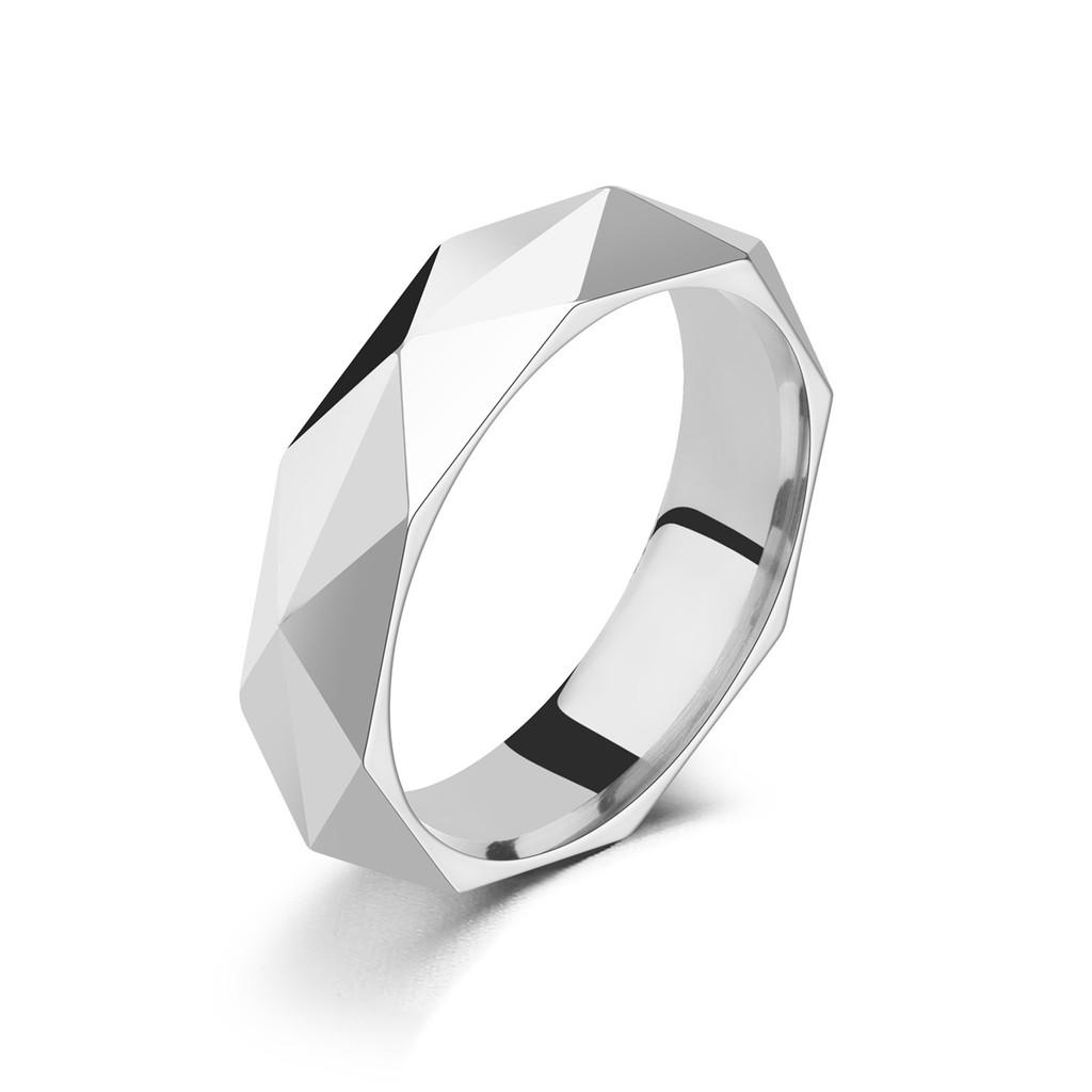 Современное геометрическое титановое кольцо с гальваническим покрытием для романтического подарка и модный аксессуар Size 6 белый