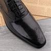 Fashion Handmade Business Wedding Formal Shoes Cowhide Pointed Lace-up Men's Shoes Comfortable Office Oxford Shoes Fashion Leather Shoe