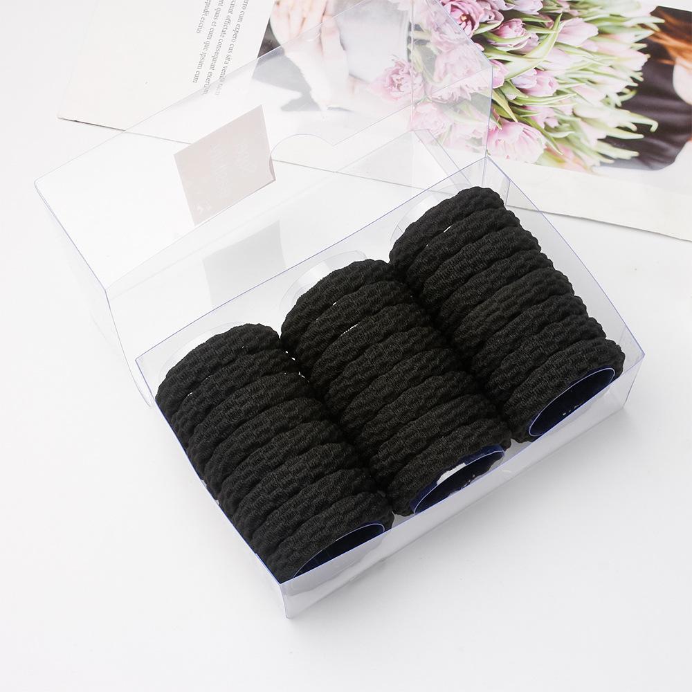 Korean Style Solid Color Hair Ties Set - Simple Flocked Ponytail Holders for Girls
