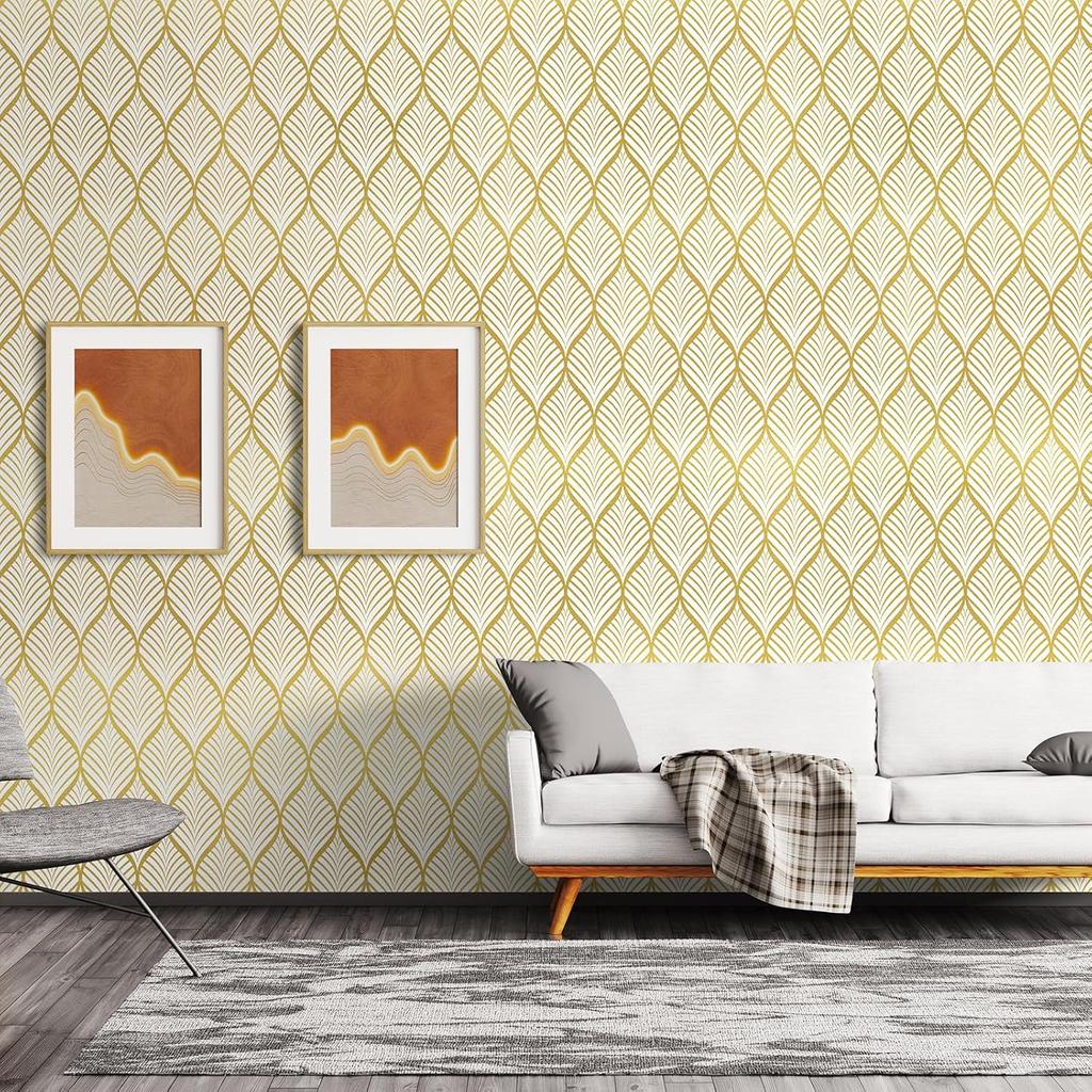 PVC Gold Wallpaper Modern Bohemian Style Vinyl Contact Paper Sheet Self Adhesive Cabinet Home Decoration Removable Vinyl Film