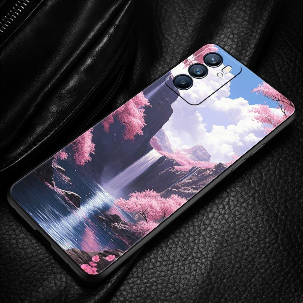 Pink Sunset Mountain Phone Case For Oppo Reno 13 12 11 10 7 F Find X5 X6 A98 A80 A79 A78 A57 A54 A31 A17 Pro 5G Soft TPU Cover