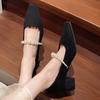 Women Spring New Suede Waterproof Designer Chunky Heel Loafers Elegant Banquet Party Ladies Wear-resistant High Heels Large Size