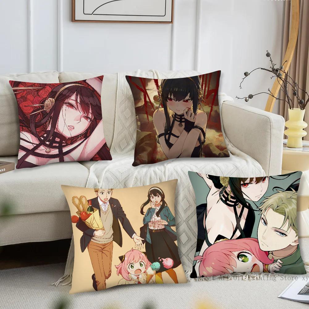 Spy X Family Animation Pillow Case Square Pillow Bedroom Sofa Leisure Comfort Cushion Car Living Room Home Decoration