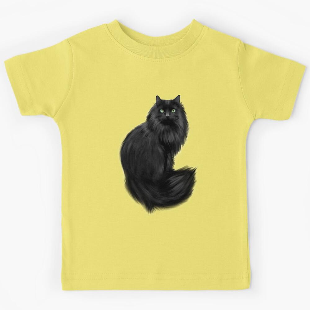 Black Cat / Green Eyes Cat / Majestic Cat / Sticker Cat Kids T-Shirt 150