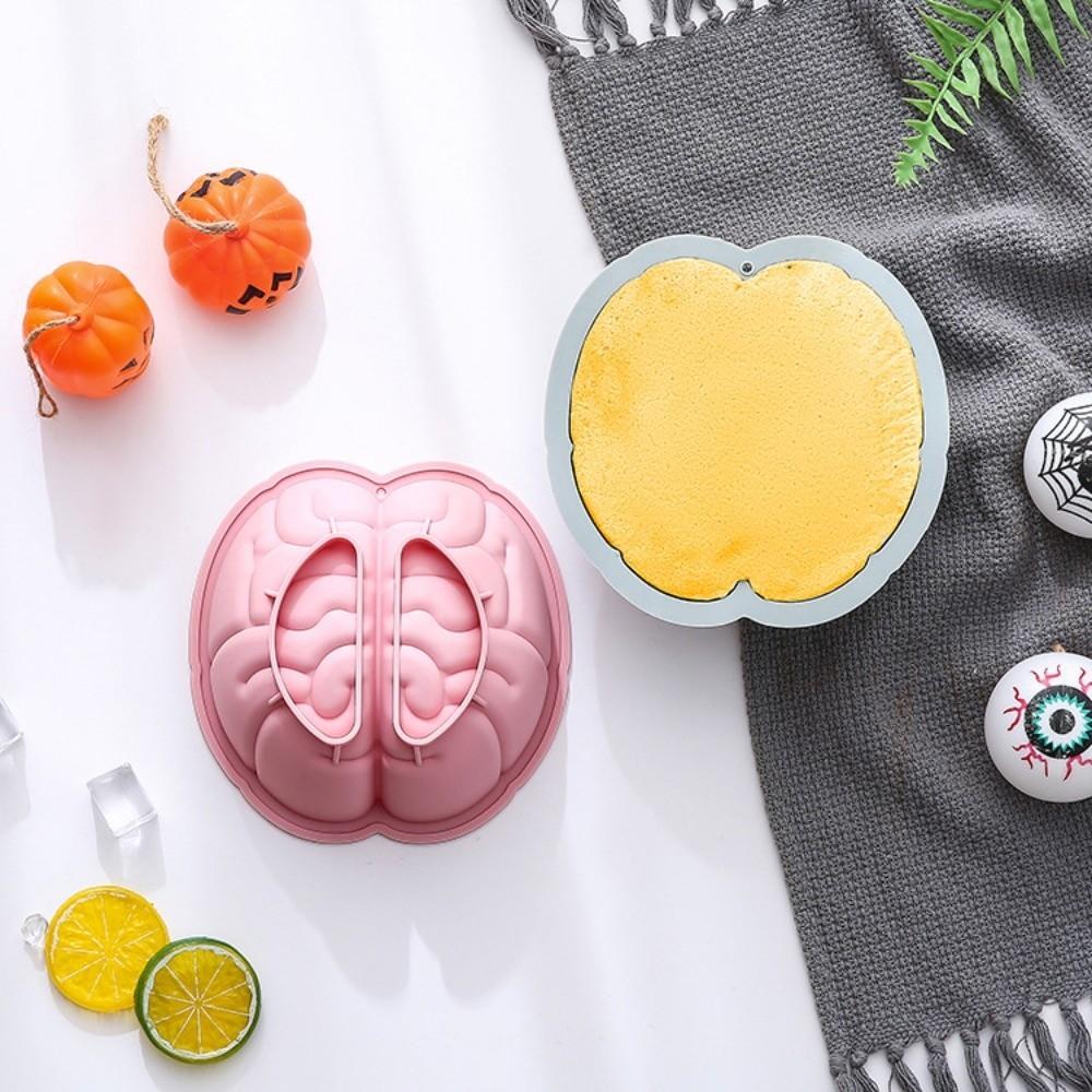 Pumpkin Heart Shape Cake Mold DIY Halloween Baking Silicone Mold Brain Dessert Mold  Pudding