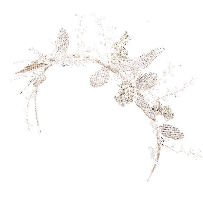 Handmade European Forest Crystal Bridal Headband for Wedding Dress Styling