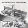 Silicone Faucet Drip Tray - Sink Splash Guard with Soap Holder Drying Rack for Bathroom Vanity and Countertop Storage