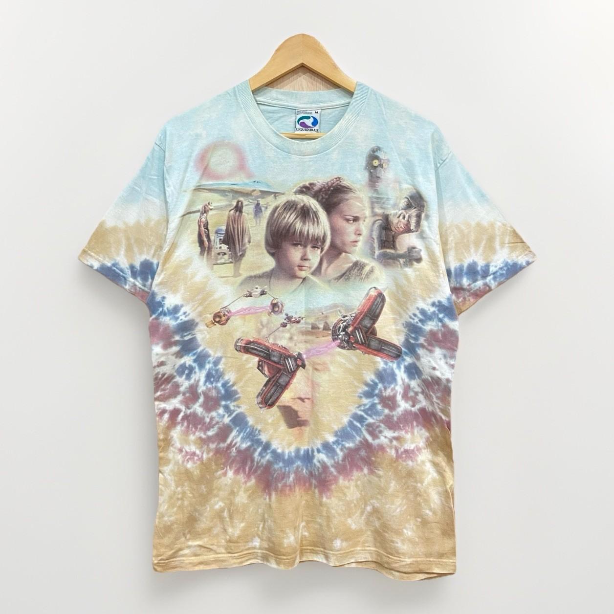 Vintage Star Wars Liquid Blue T Shirt Men’s Medium Anakin Phantom Menace Rare Unisex T-Shirt M