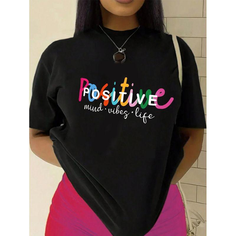 Western Style Fashion Casual Print T-shirt Top Fashion Printed Cotton T-shirt Top