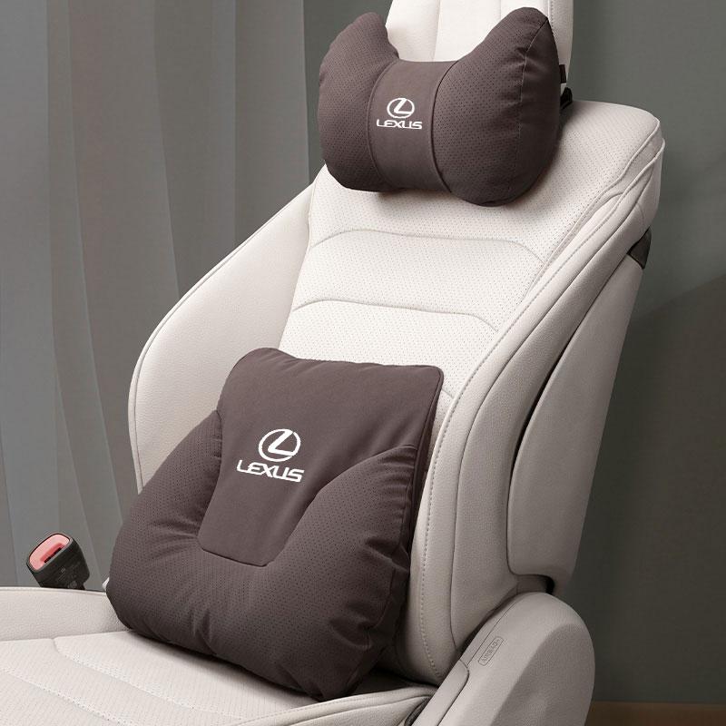 Suede Car Headrest Waist Pillow Car Accessories For Lexus RX330 IS250 Ct200h ES300h RX350 LS460 GX470 Neck Pillow Lumbar Support