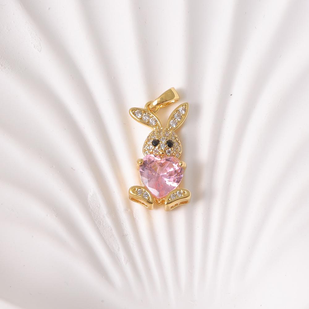 

Очаровательный кулон-сердце с кроликом - Милый подвесной элемент для DIY ко Дню святого Валентина, Сладкий ювелирный аксессуар Года Кролика