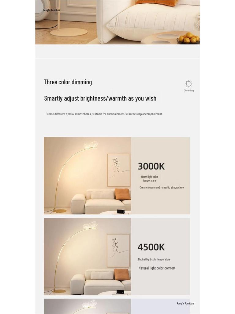 Minimalist Butterfly Floor Lamp: Designer Living Room Piano Light, Eye-Care Bedroom Ambiance, Creative Bedside Feature