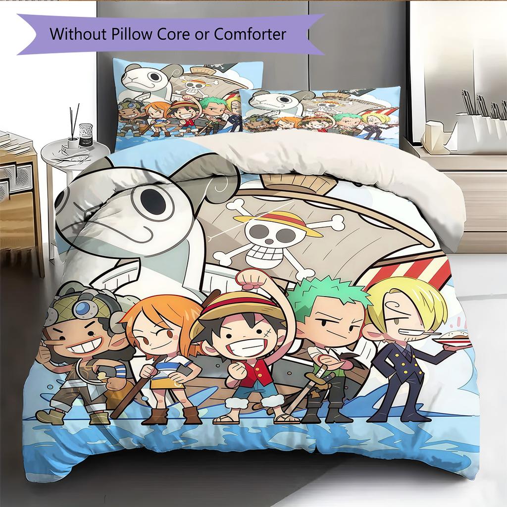 One Piece Pattern Bedding Quilt Set Home Decoration Gift (1 * Duvet Cover + 2 * Pillowcase Without Core)