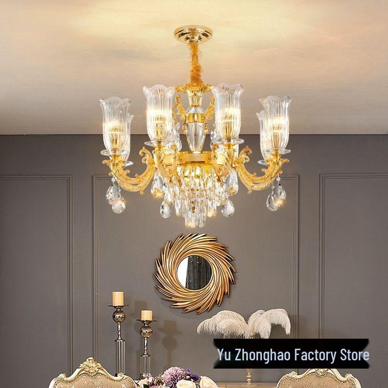 European French Crystal Chandelier: Luxury Lighting for Living Room, Bedroom, Dining Room, or Hall