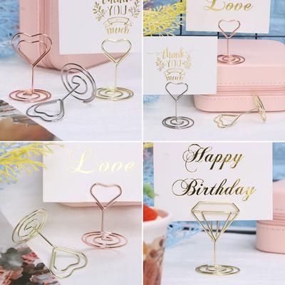 Shape Desktop Decoration Wedding Supplies Photos Clips Place Card Clamps Stand Table Numbers Holder