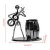 Metal Wrought Iron Music Player Musician Pen Pencil Holder Desktop Storage Pot