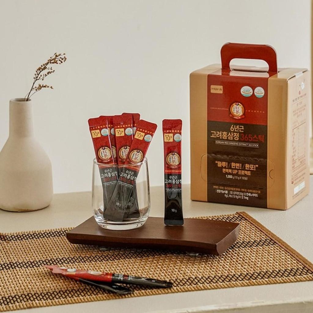 [Jungwon Sam] 6-Year-Old Korean Red Ginseng Extract 365 Stick (1kg/10g x 100sticks),Korean health food