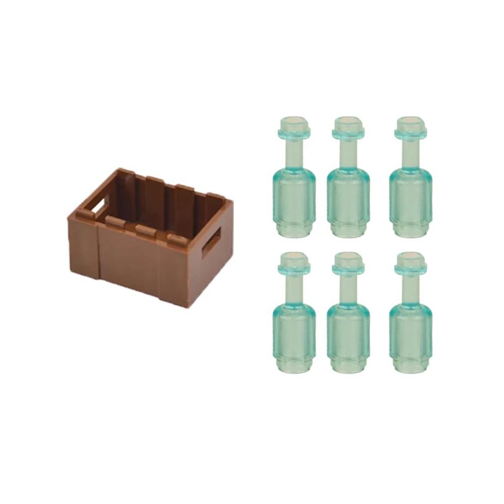 MOC City Building Blocks Character Scene Creative Accessories Mini Brick Color Wine Bottle Reagent Bottle Set Box Toy Gift X007