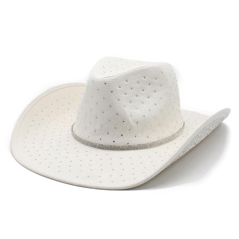 JYL TS DIY Beaded Cowboy Hat Unisex Tibetan Curved Brim Western  Hat