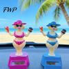 Durable Car Figurine Solar Dashboard Decoration, Cute Beach Girl Swing Cartoon Style Ornament Ornament, Couple Dancing Figure for Vehicle Interior
