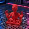 3D-gedrucktes Schreibtischornament, Lustige rote Alien-Skulptur mit motivierenden Zitaten für Schreibtischdekoration von Büroangestellten, Stressabbau-Spielzeuggeschenke für Kollegen
