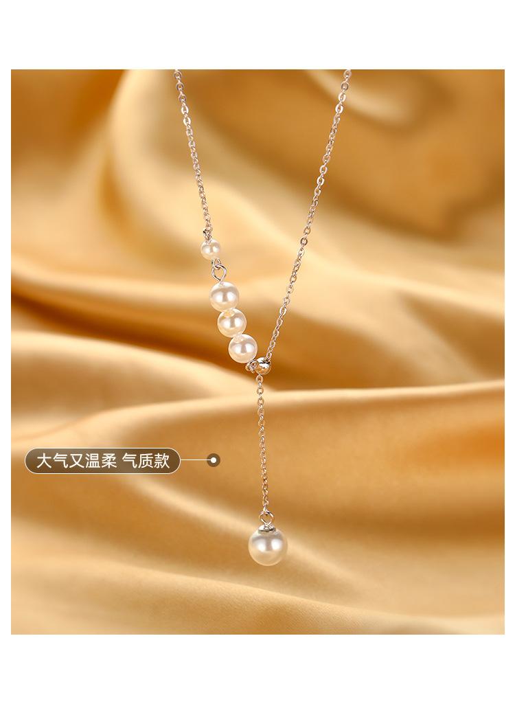 

925 Sterling Silver Women s Neck Chain Jewelry Pearl Pendants Choker Necklaces Luxury Quality Exquisite Accessories Money 925 серебряный