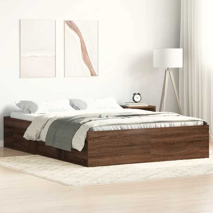 VidaXL Cadre de lit chêne marron 140x190 cm 3203907